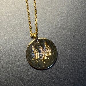 Gold Pendant Tree Design Necklace
